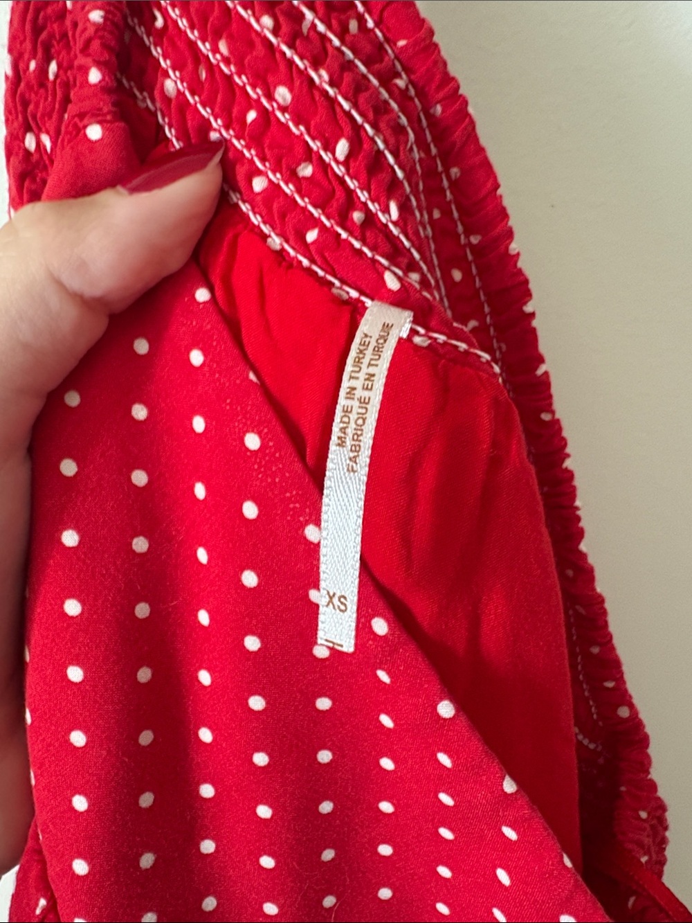 Free People Red and White Polka Dot Layered Maxi Skirt - Picture 4 of 4